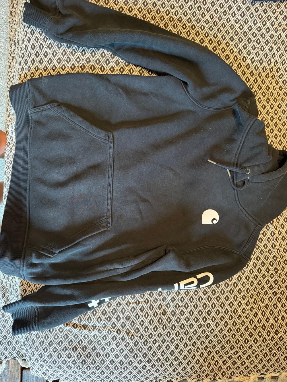 Carhartt Men's Black Crewneck Hoodie with Small Logo